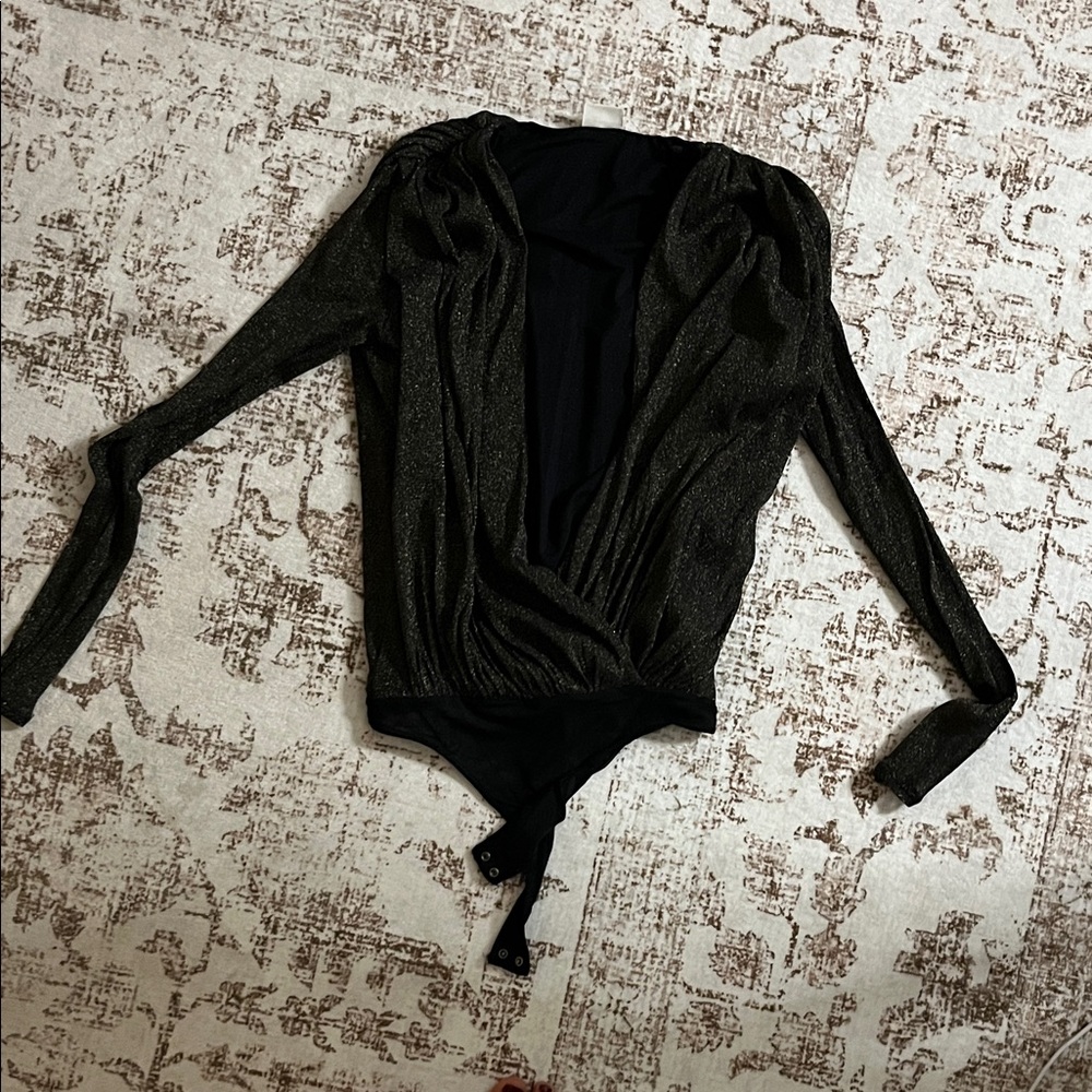 Abercrombie & Fitch Metallic Black Bodysuit